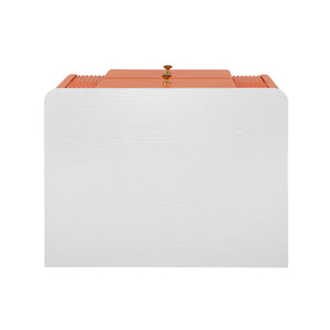 English Elm Christopher Knight Home® - Modern Fluted Nightstand with Two Drawers and Gold Legs, Sleek Textured Bedside Table for Stylish Storage and Easy Cleaning Orange 23 L x 18 W x 18 H N761P285710G