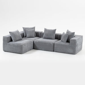 English Elm Modular Low Profile Sectional Sofa Plush Chenille Upholstery for Cozy Living Rooms W3326S00035