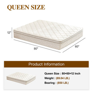 English Elm Queen Hybrid Mattress 12 Inch Gel Foam Pocket Coil Medium Firm Sleep Support W3682P338224