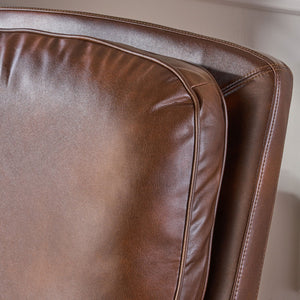 English Elm Christopher Knight Home® - PUSH Neville PU Recliner Chair with Rubberwood Legs — Contemporary Push-Back Comfort & Easy Care Finish Brown N771P355852B