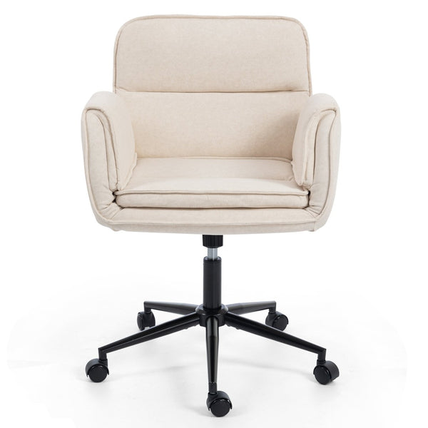English Elm Stylish Barrel Swivel Accent Chair Upholstered Seat with Storage for Vanity or Dining W3248P424649