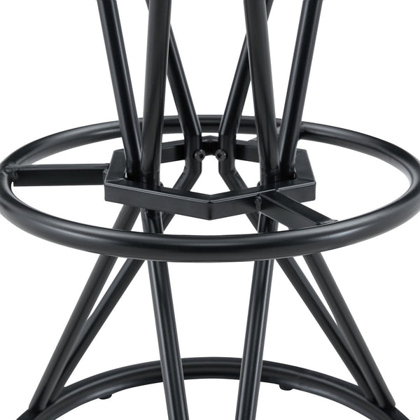 English Elm Single Package Industrial Bar Set Round Mdf Top with Metal Frame Seats 2 for Kitchen Black,Wood W1151P434793