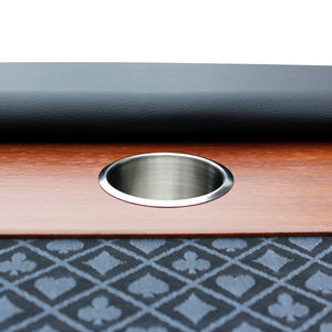 English Elm 96" Oval Poker Table Seats 10 with Speed Felt Surface Stainless Steel Cup Holders Black W2748S00048