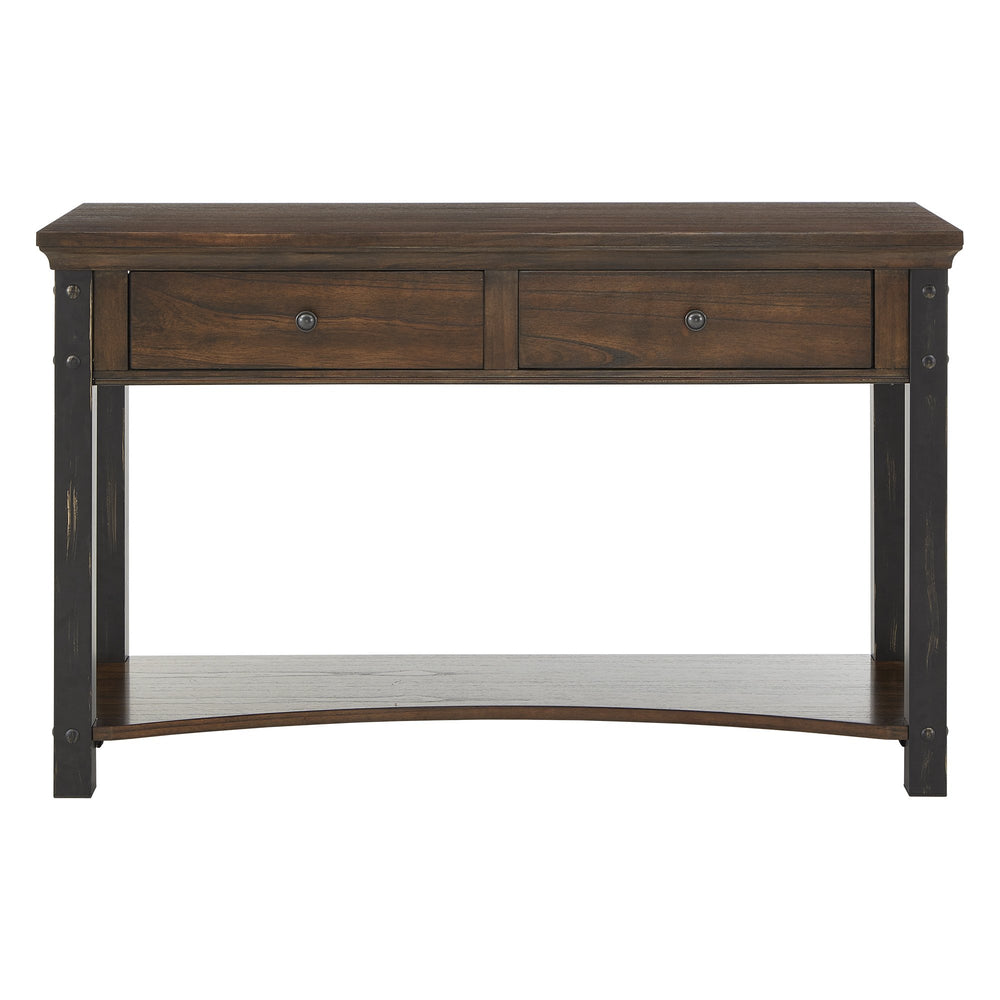 Homelegance Niccola Sofa Console Table with Drawers and Shelf for Living Room or Hallway Dark Cherry 074DC-05