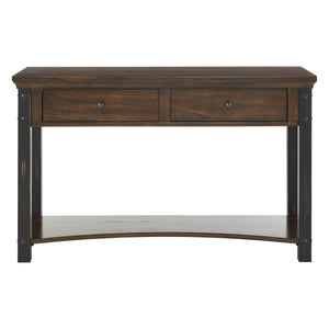 Homelegance Niccola Sofa Console Table with Drawers and Shelf for Living Room or Hallway Dark Cherry 074DC-05