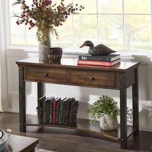 Niccola Sofa Console Table with Drawers and Shelf for Living Room or Hallway