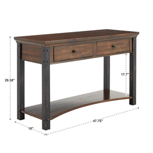 Niccola Sofa Console Table with Drawers and Shelf for Living Room or Hallway