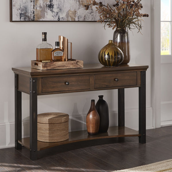 Niccola Sofa Console Table with Drawers and Shelf for Living Room or Hallway