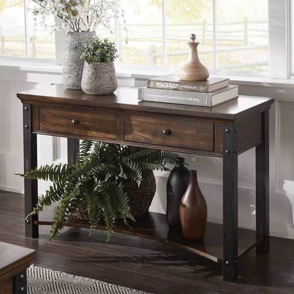 Niccola Sofa Console Table with Drawers and Shelf for Living Room or Hallway