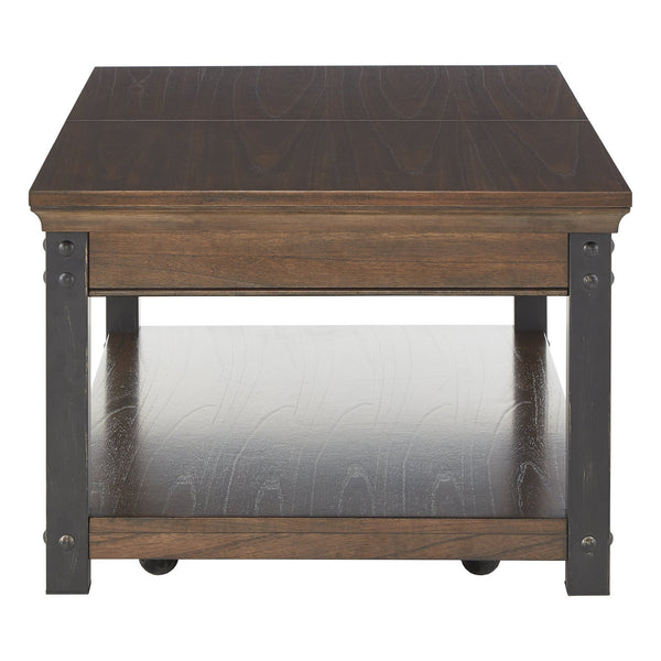 Niccola Lift Top Coffee Table with Wood Veneer Top and Metal Frame Storage