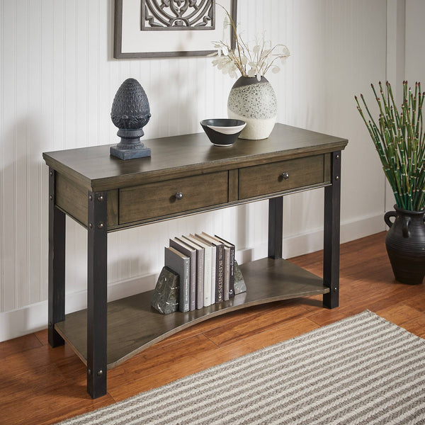 Niccola Sofa Console Table with Drawers and Shelf for Living Room or Hallway