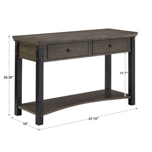 Niccola Sofa Console Table with Drawers and Shelf for Living Room or Hallway