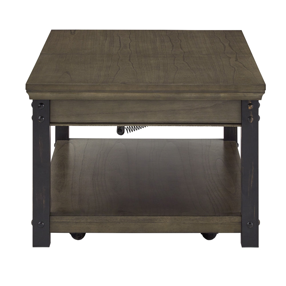 Homelegance Niccola Lift Top Coffee Table with Wood Veneer Top and Metal Frame Storage Antique Grey 074GA-30