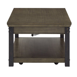 Niccola Lift Top Coffee Table with Wood Veneer Top and Metal Frame Storage