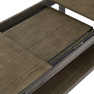 Niccola Lift Top Coffee Table with Wood Veneer Top and Metal Frame Storage