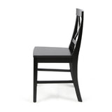 Christopher Knight Home® - Noble House - Roshan Farmhouse Black Finish Acacia Wood Dining Chairs