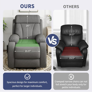 English Elm Power Lift Recliner For Seniors – Compact Electric Chair In Dark Gray Snowflake Velvet, Remote Control W1028S00052-GIGA
