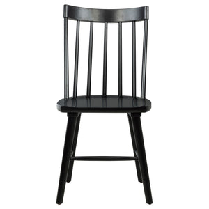 English Elm Carlos Windsor Spindle Back Rubberwood Dining Chairs Ergonomic Set of Two Black B062P447840