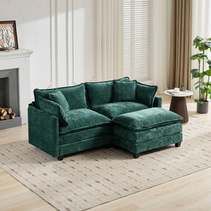 English Elm Cloud Loveseat Modern Sectional with Chenille Upholstery for a Cozy Living Space W1143S00065