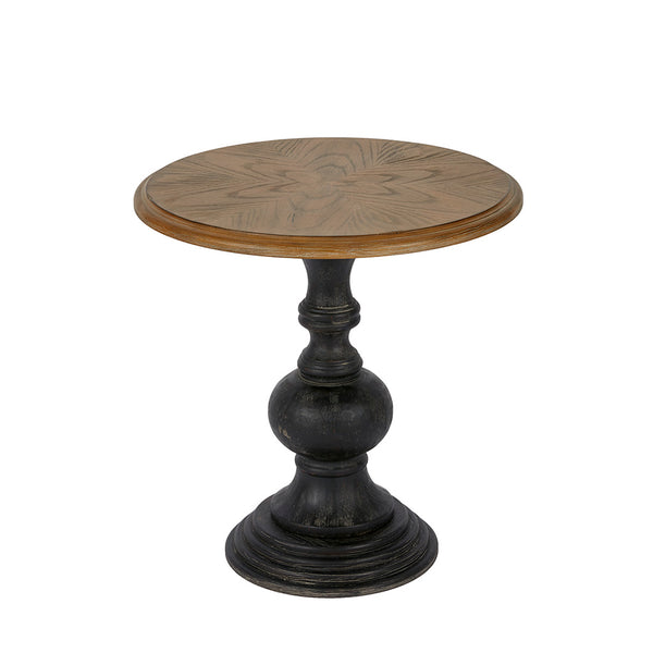 JLA Home Madison Park - Accent Table Madison Park Lexi — Hand-Carved Black Base, Reclaimed Walnut Top with Ash Veneer, Versatile Decor MP120-0427