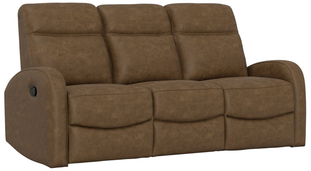 English Elm Brown Dual Reclining Sofa with Pillow Back Cushions and Pull Tab Seats for Living Rooms Brown B361P483239