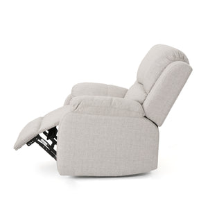 English Elm Christopher Knight Home® - Manual Recliner Chair Linen Upholstery, Compact Space-Saving Design with Dual-Angle Lever for Cozy Relaxation Beige 62812.00BGE