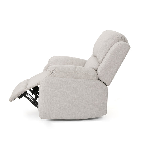 English Elm Christopher Knight Home® - Manual Recliner Chair Linen Upholstery, Compact Space-Saving Design with Dual-Angle Lever for Cozy Relaxation Beige 62812.00BGE