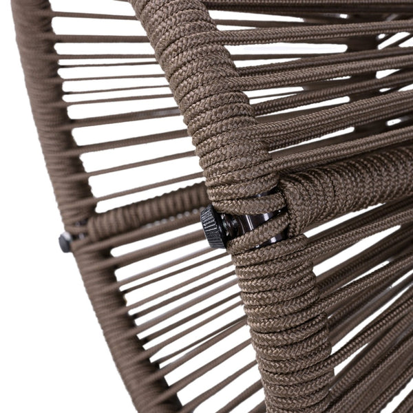 English Elm Scott Living Nara Outdoor Acacia Wood Side Tables with Woven Rope Iron Frame Set Dark Grey,Teak N770PS2354692D