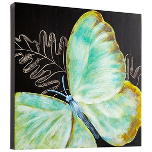 Papillon Wall Art Black and Blue 07507 Cyan Design