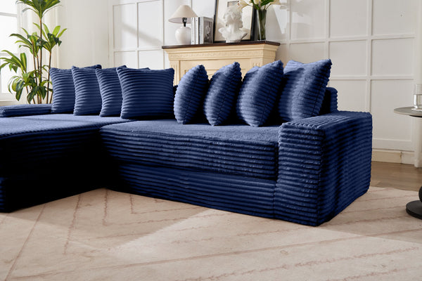 English Elm Convertible Floor Sofa Bed - Ultra-Soft Corduroy, Space-Saving Design For Small Spaces & Guests W2915S00073