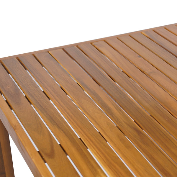 English Elm Christopher Knight Home® - Outdoor Acacia Wood Bar Table with Slatted Top and Tapered Legs, Weather-Resistant Hardwood Design Teak 43 L x 35.5 W x 7 H N776P285371T