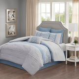 510 Design Ramsey Transitional Embroidered 8 Piece  Comforter Set 5DS10-0253 Blue