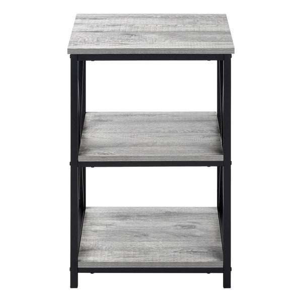 English Elm Accent 2-Tier Console Table with Wood-Look Top and Black Metal Frame for Entryway or Narrow Hallway Grey 27 L x 20 W x 5 H B2710P219351
