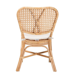 English Elm Modern Woven Rattan Dining Chair with Sculptural Back for Bohemian Coastal Spaces B2750P470034