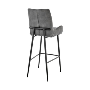 English Elm Garren Charcoal 26" Counter Height Bar Stool — Durable Fabric, Modern Design, Easy Assembly, Sleek Black Finish B2736P268583