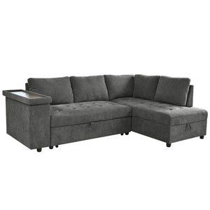 English Elm Mirod L Shaped Sleeper Sectional with Hidden Storage and Fold Out Bed for Apartments N760S0000030G