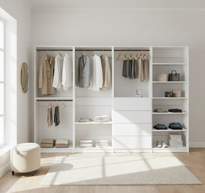 English Elm Prosper Elegant Freestanding Walk-In Wood Closet System - Versatile Storage & Stylish Design For Modern Homes B040S00136-GIGA