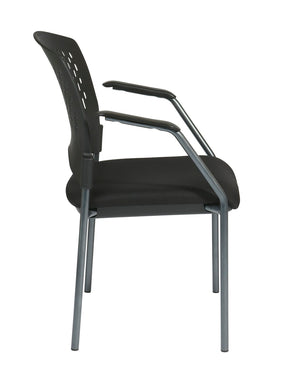 OSP Home Furnishings Titanium Finish Stackable Guest Chair with Padded Seat for Modern Office Waiting Areas 8610-30