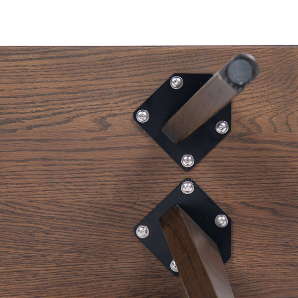 English Elm Jennifer Taylor Home - Capri Solid Red Oak Wood Bench 35.5" Dark Brown — Handcrafted Mid-Century Tapered Legs, Slim Profile for Small Spaces B2719P395570