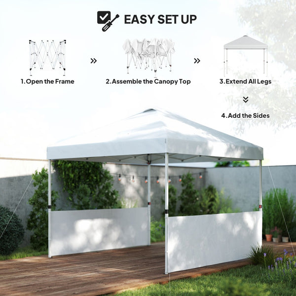 English Elm Outsunny 10x10 Pop up Canopy Uv50 Oxford Roof Adjustable Legs Wheeled Bag W2225P485603