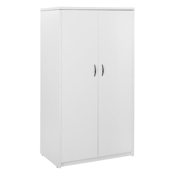 OSP Home Furnishings 65' 65 Inch Tall Two Door Storage Cabinet with Five Adjustable Shelves for Garage or Office White NAP-156-WHT