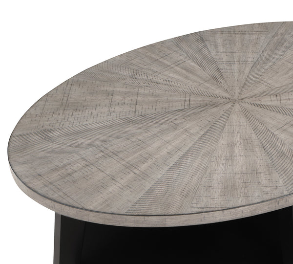 English Elm Contemporary Gray 3-Piece Cocktail Table Set - Sleek Oval Coffee & 2 Round End Tables, Modern Hardwood Finish B011P244333