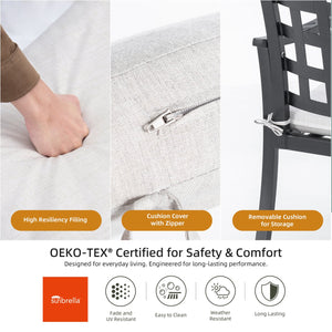 English Elm Modern Classic Cast Aluminum Outdoor Dining Chairs With Sunbrella Cushion – Stylish, Weather-Resistant! W1886P271053