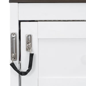 English Elm Twin Size Murphy Bed With Led Light – Stylish Space-Saving Wall Bed In White & Brown Cabinet Design N7090004013K-GIGA