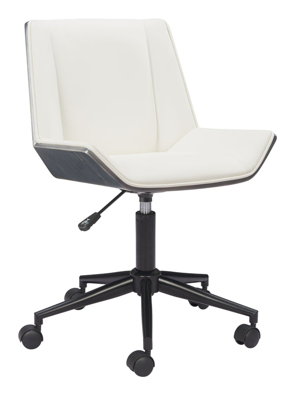 Zuo Modern Maker Office Chair - Stylish Modern Design With High-quality Vinyl, Plywood, And Steel Construction White 100% Polyurethane,Plywood,Steel 110566-zuo-modern