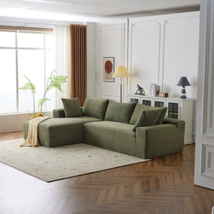 English Elm 108*68 Inch Extra Large Modular Cloud Sofa For 4 – Luxurious Green Corduroy, No Assembly Needed! W1829S00050