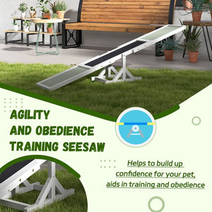 English Elm Pawhut Wooden Dog Agility Seesaw - Weather Resistant Training Equipment For Strength & Coordination W2225P173808-GIGA
