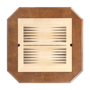 English Elm Galini Walnut Pedestal Game Table with Reversible Chess Checkers Backgammon Tray B2726P269303