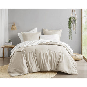JLA Home Comfort Spaces - Chambray Breathable Microfiber Comforter Set with Chambray Print — Lightweight, Oeko‑Tex, Cozy Feel Neutral AM10-0108