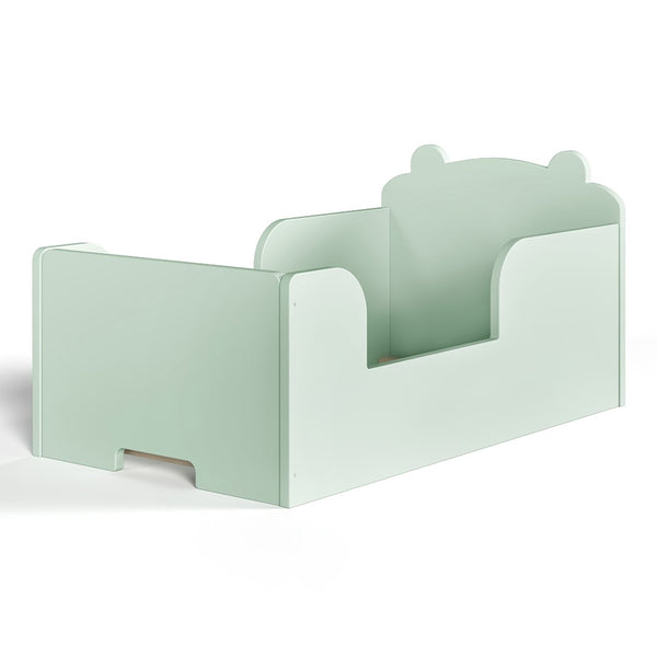 English Elm Toddler Bear Shaped Pine Floor Bed Low Profile Frame Safe Rounded Edges Kids Room Green W1580P373256